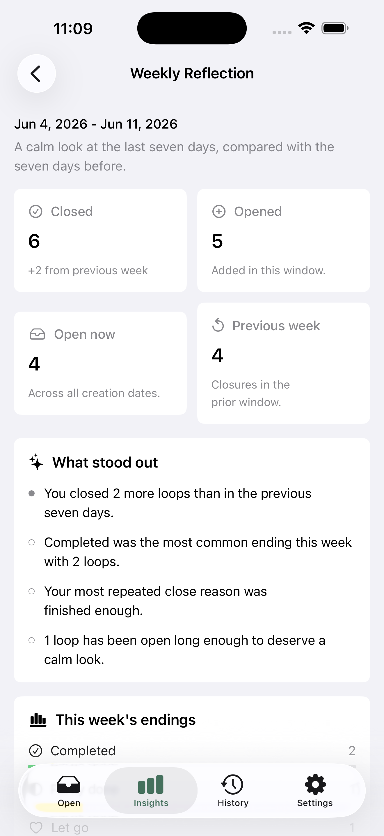 Weekly Reflection comparing the last seven days